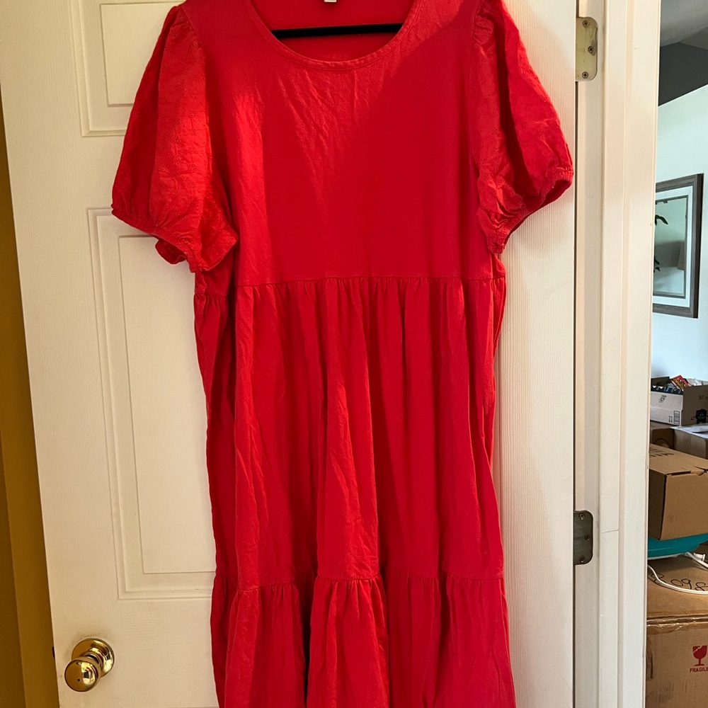J. Crew Red Midi Dress